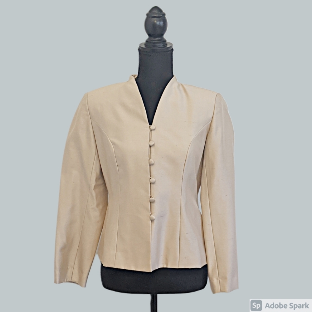 Talbots cream silk blazer size 4P